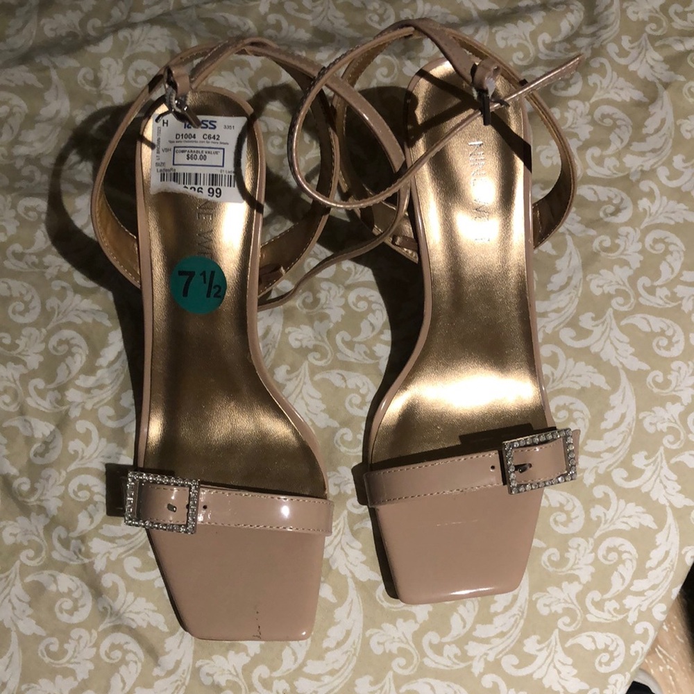 Nine West Nude Strappy Heels